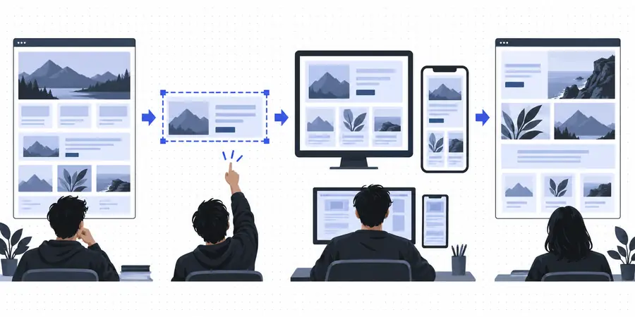 Reference page showing a website cloning tutorial layout